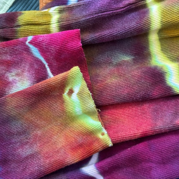 Handmade Geode Tie Dye Crop Top Tee Blouse Womens Small Long Sleeve Turtleneck - Picture 15 of 15